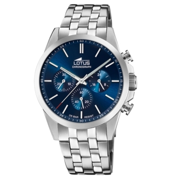 RELOJ CRONÓGRAFO LOTUS CHRONO HOMBRE 18989/2 CADENA ACERO CAJA ACERO 41 MILÍMETROS ESFERA COLOR AZUL