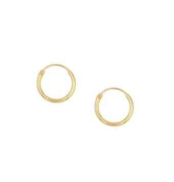 PENDIENTES ARO ORO AMARILLO 18 KILATES HUECO TUBO REDONDO 1X8 MILÍMETROS (1)