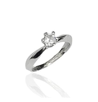 SOLITARIO HURJO MUJER PLATA DE LEY 925 BAÑO RODIO CIRCONITA BLANCA 4 MILÍMETROS 6 GARRAS