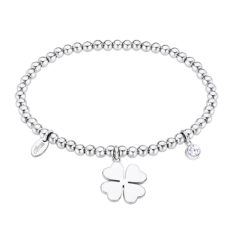 PULSERA LOTUS STYLE MILLENNIAL LS2170-2/1 MUJER ACERO BOLAS MOTIVO TRÉBOL Y CIRCONITA LONGITUD CADENA 17 CENTÍMETROS
