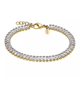 PULSERA LOTUS STYLE URBAN WOMAN LS2340-2/2 ACERO IP DORADO CIRCONITAS RECTANGULARES BLANCAS ANCHO 5.6 MILÍMETROS LARGO 20 CENTÍM