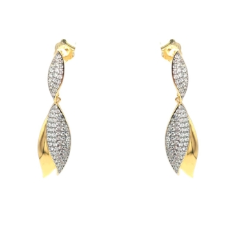 PENDIENTES ARO LINEARGENT MUJER PLATA DE LEY 925 CHAPADO DORADO CON 3 PIEDRAS ROSAS DOS CUADRADAS Y UNA OVALADA 16X8 MILÍMETROS