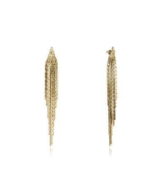 PENDIENTES LARGOS VICEROY CHIC MUJER ACERO IP DORADO CONJUNTO DE CADENAS COLGANTES CON FORMA DE V LARGO 9 CENTÍMETROS CIERRE PRE