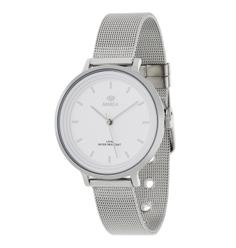 RELOJ MAREA TRENDY MUJER B41197/1 CORREA MALLA MILANESA ACERO CAJA METAL NICKEL FREE 36 MILÍMETROS ESFERA BLANCA