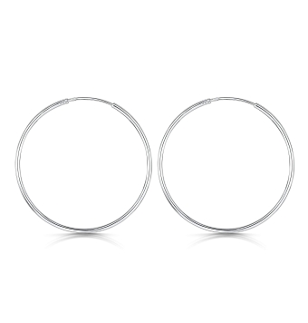 PENDIENTES PLATA ARO TUBO REDONDO 70 MILIMETROS