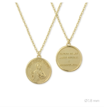 COLLAR PLATA DE LEY 925 CHAPADO DORADO CADENA FORZADA 45-50 MILÍMETROS CON MEDALLA DE "SAN JUDAS TADEO PATRÓN DE LOS CASOS DIFÍC