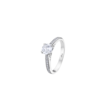 ANILLO MUJER LOTUS SILVER ESTILO SOLITARIO CON CIRCONTIAS EN EL BRAZO ESPIRALES EN EL LATERAL