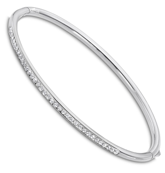 PULSERA RÍGIDA LOTUS STYLE BLISS MUJER LS2111-2/1 ACERO CIRCONITAS BLANCAS ANCHO 2 MILÍMETROS DIÁMETRO 65 CENTÍMETROS