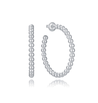 PENDIENTES ARO MUJER VICEROY COLECCIÓN LAURA ESCANES FASHION ACERO BAÑO PLATA 3X34 MILÍMETROS DETALLE BOLITAS
