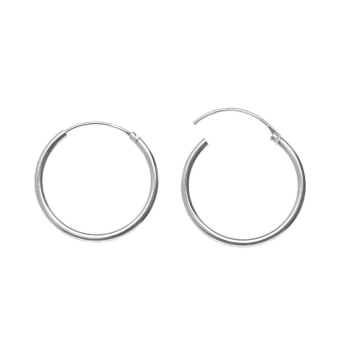PENDIENTES ARO PLATA DE LEY 925 TUBO REDONDO LISO 2X19 MILÍMETROS