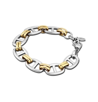 PULSERA LOTUS STYLE LS1617-2/2 MUJER ACERO CADENA ESLABONES 15 MM TIPO ANCLA IP DORADO ACABADO BRILLO LARGO AJUSTABLE 19-22 CM