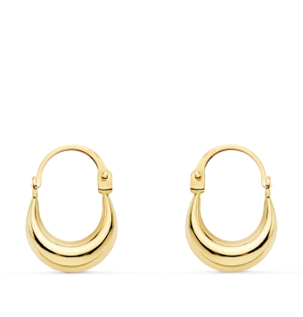 PENDIENTES HUECOS ARO MORCILLA 11X4 MM ORO AMARILLO