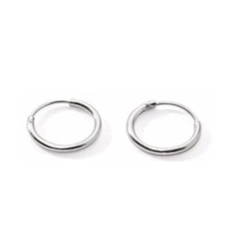 PENDIENTES PLATA DE LEY 925 ARO TUBO REDONDO 1.5X14 MILIMETROS