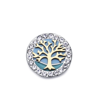 MOTIVO PULSERA VICEROY CHIC ACERO IP DORADO ARBOL DE LA VIDA CON CERCO DE CIRCONITAS FONDO TURQUESA