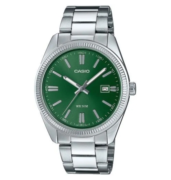 RELOJ CASIO VINTAGE HOMBRE CADENA ACERO CAJA METAL 44.2 × 38.5 × 9.2 mm ESFERA COLOR VERDE CON CALENDARIO