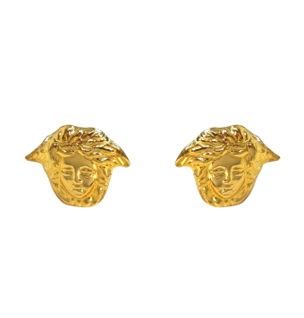 PENDIENTES ORO AMARILLO 18 KILATES CARA MEDUSA 13X10 MILÍMETROS CIERRE PRESIÓN