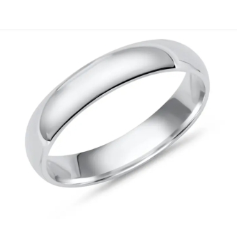 ANILLO PLATA DE LEY 925 ALIANZA MEDIA CAÑA ANCHO 4 MILÍMETROS
