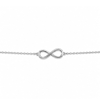 PULSERA MUJER PLATA DE LEY 925 INFINITO LISO 13X5 MILÍMETROS LARGO PULSERA 17-20 CENTÍMETROS AJUSTABLE CIERRE MOSQUETÓN