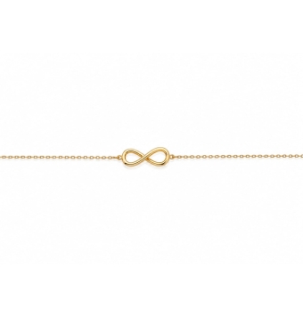 PULSERA MUJER PLATA DE LEY 925 CHAPADO DORADO INFINITO LISO 13X5 MILÍMETROS LARGO PULSERA 17-20 CENTÍMETROS AJUSTABLE CIERRE MOS