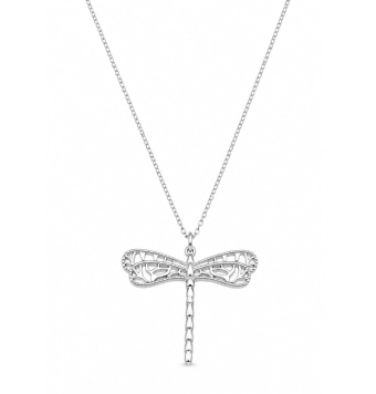 COLLAR MUJER PLATA DE LEY 925 LIBÉLULA 25X25 MILÍMETROS LARGO CADENA 40-45 CENTÍMETROS AJUSTABLE