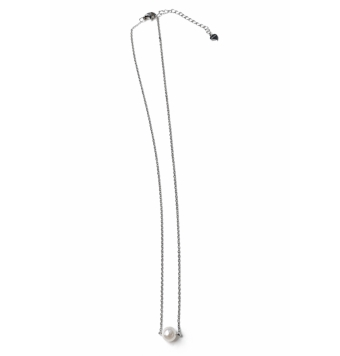 COLLAR MUJER PLATA DE LEY 925 PERLA 7 MILÍMETROS LARGO 40-45 CENTÍMETROS AJUSTABLE