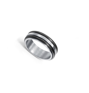 ANILLO HOMBRE VICEROY FASHION ACERO ALIANZA ANTIESTRES CON DOS LÍNEAS IP NEGRO ANCHO 7 MILÍMETROS