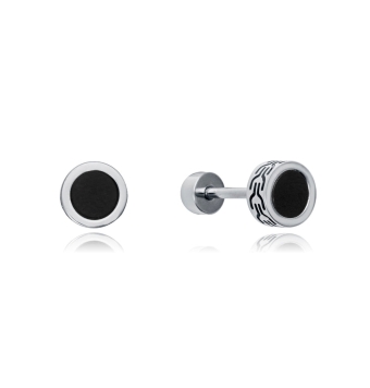 PENDIENTES VICEROY FASHION HOMBRE ACERO Y PIEDRA NEGRA NATURAL 6 MILÍMETROS ÁGATA NEGRA