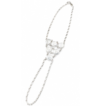 PULSERA DEDO MUJER PLATA DE LEY 925 6 MONEDAS ANCHO 30 MILÍMETROS LARGO 18 CENTÍMETROS