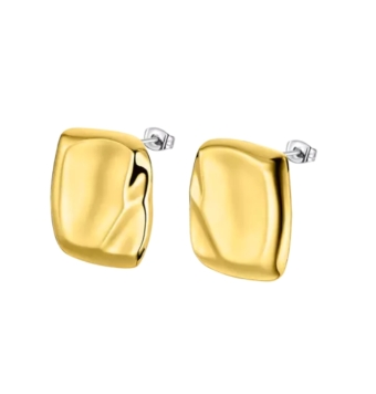 PENDIENTES LOTUS STYLE URBAN WOMAN LS2434-4/2 ACERO CHAPADO DORADO CUADRADOS DEFORMES 25 MILÍMETROS CIERRE PRESIÓN