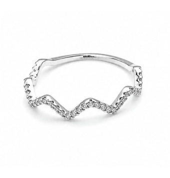 ANILLO MUJER PLATA DE LEY 925 FORMA ONDAS CON CIRCONITAS BLANCAS ANCHO 4 MILÍMETROS