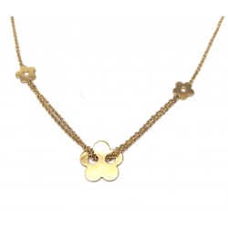 GARGANTILLA ORO AMARILLO CON 3 FLORES 42 CENTIMETROS