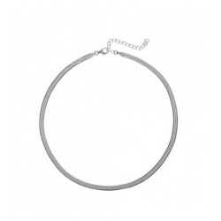 GARGANTILLA PLATA DE LEY 925 CHOKER SERPIENTE 3 MILIMETROS LARGO 36-41 CENTIMETROS