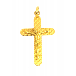 COLGANTE CRUZ CRISTO ORO AMARILLO ESTRELLADO