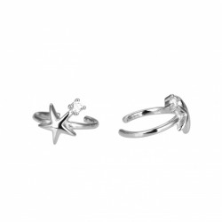 PENDIENTE PLATA DE LEY 925 EAR CUFF ESTRELLA CON CIRCONITA