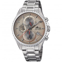 Reloj Lotus de hombre cadena de acero esfera gris multifunción