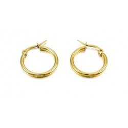 PENDIENTES ARO ORO AMARILLO 18 KILATES TUBO REDONDO 2X20 MILIMETROS