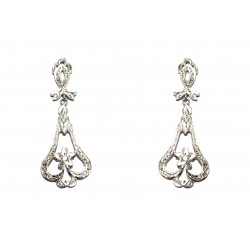 PENDIENTES LARGOS ORO BLANCO ARRACADAS CIRCONITAS