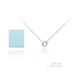 GARGANTILLA PLATA DE LEY 925 CADENA FINA CON INICIAL O 7 MILÍMETROS LARGO AJUSTABLE 41-45 CENTÍMETROS