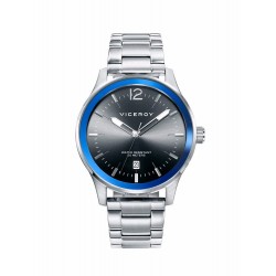 Reloj Viceroy hombre cadena acero caja acero bisel azul esfera negra calendario (1)