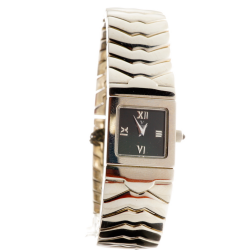 Reloj Viceroy Mujer cadena de acero esfera negra caja cuadrada