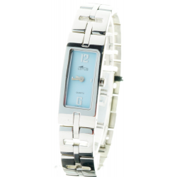 Reloj Lotus Mujer cadena acero esfera negra caja cuadrada