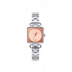 Reloj Viceroy Mujer cadena acero caja cuadrada acero bisel chapado rosado esfera beige (1)