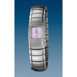 Reloj Festina mujer cadena acero caja acero circonitas esfera cuadrada nacar color rosa