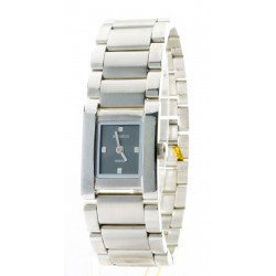 Reloj Xernus Mujer Cadena acero esfera negra caja cuadrada