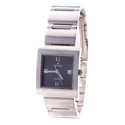 Reloj Blumar Mujer Cadena metal esfera negra caja cuadrada
